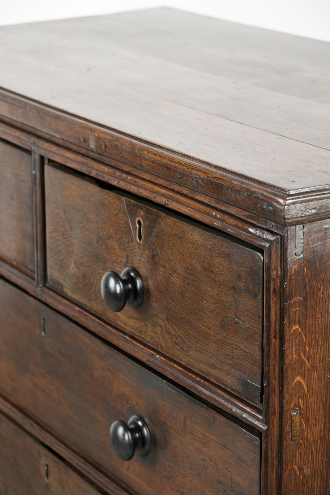 Large And Impressive English Antique Oak Chest Of Drawers/Commode From The Early 18th Century With 5 Drawers photo vintage