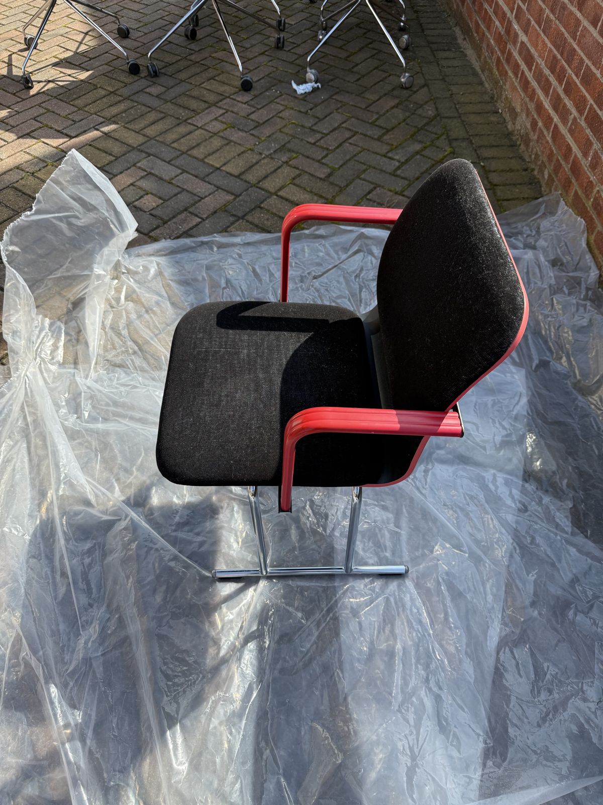 Black And Red Armchair By Yrjö Kukkapuro For Avarte, 1980s photo for sale