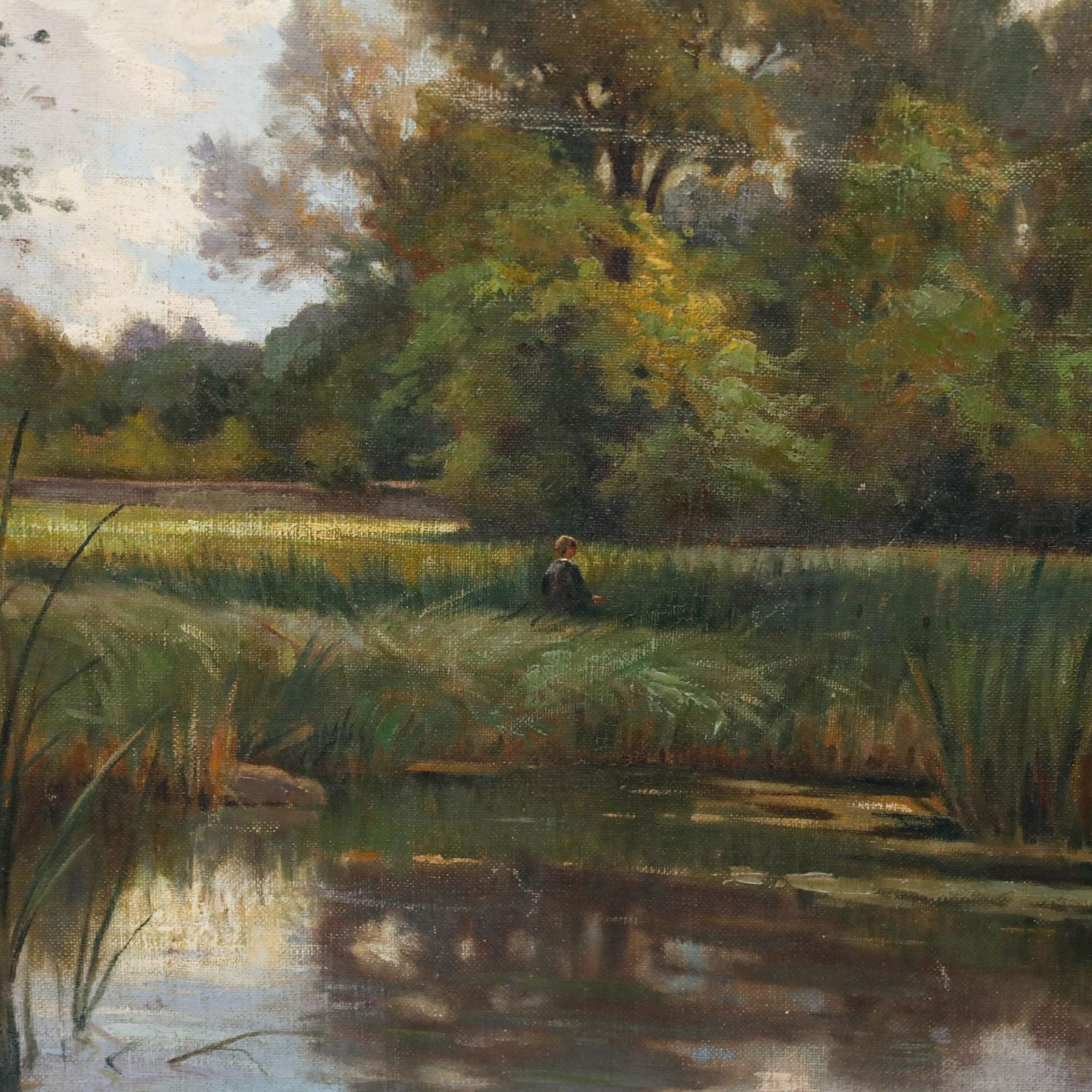 Ernest Reculon Dupont (1825 1888)   Late 19th Century Oil, Amongst The Reeds photo Art