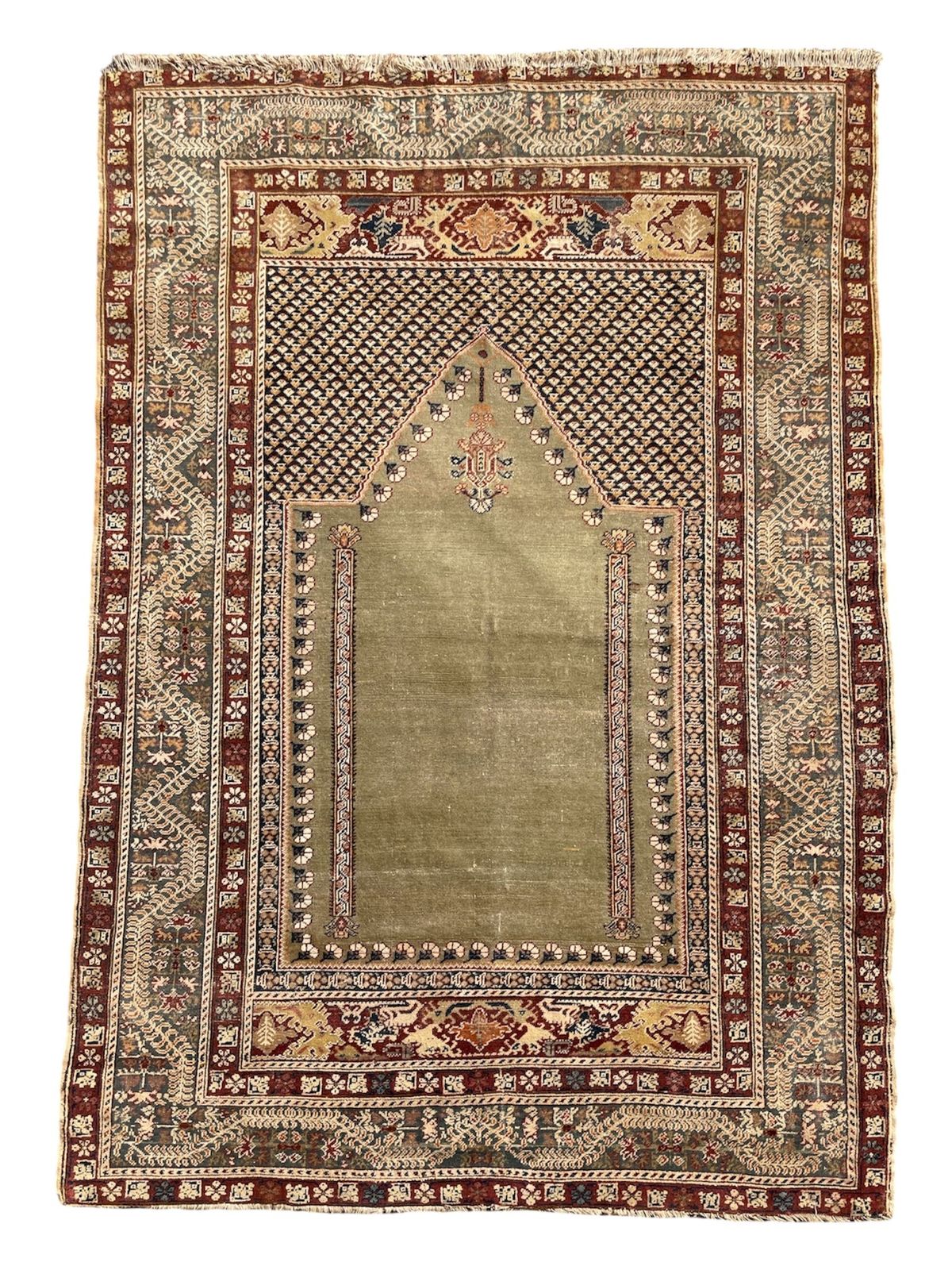 Antique Anatolian Ghiordes Prayer Rug