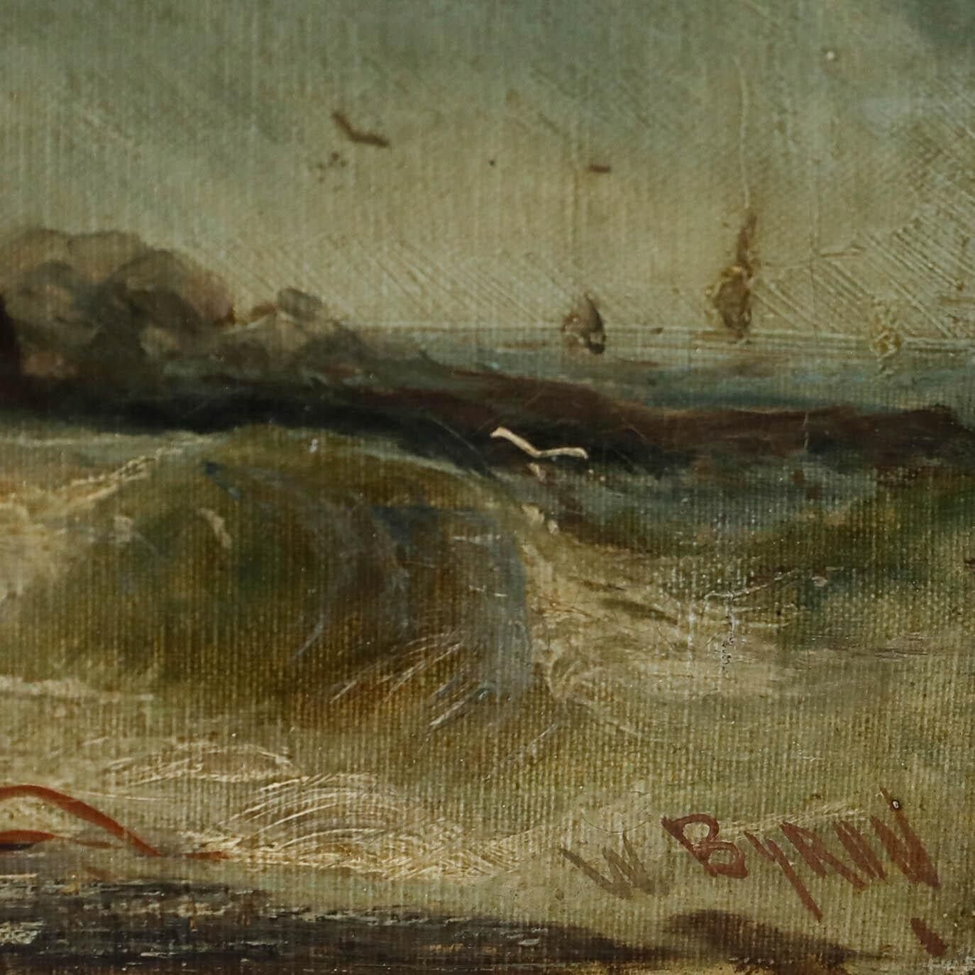 W. Byron (1860 1920)   Late 19th Century Oil, Shipwreck Under The Cliffs photo buy