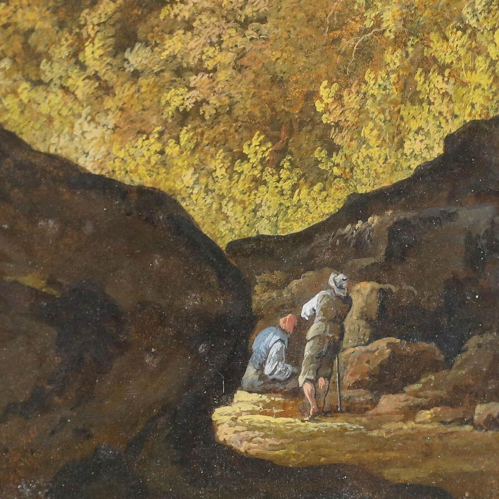 W.G. Van Ulsen (1762 1830)   Watercolour, Figures Before A Gushing Waterfall photo vinterior