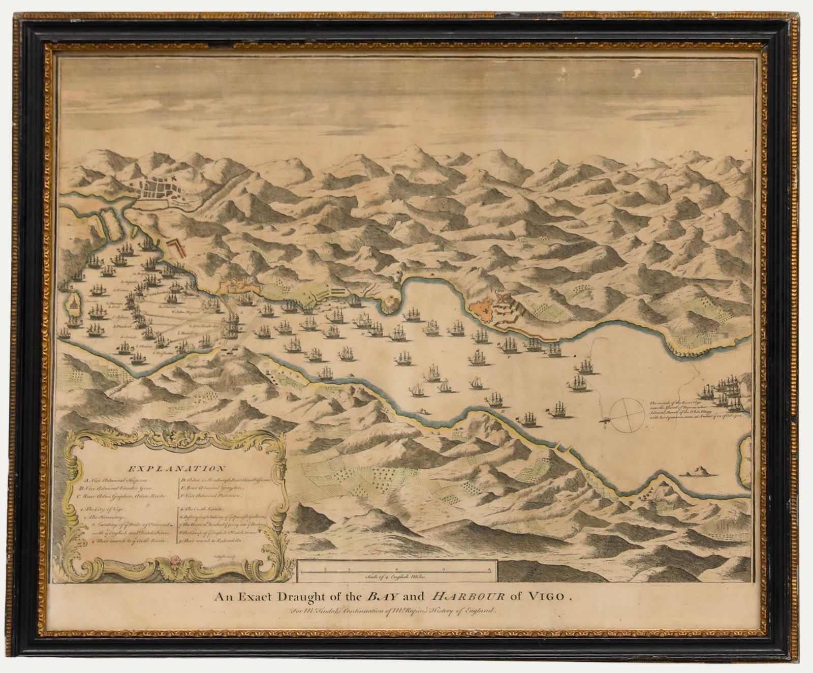 James Basire (1730 1802)   18th Century Engraving, The Bay And Harbour Of Vigo.