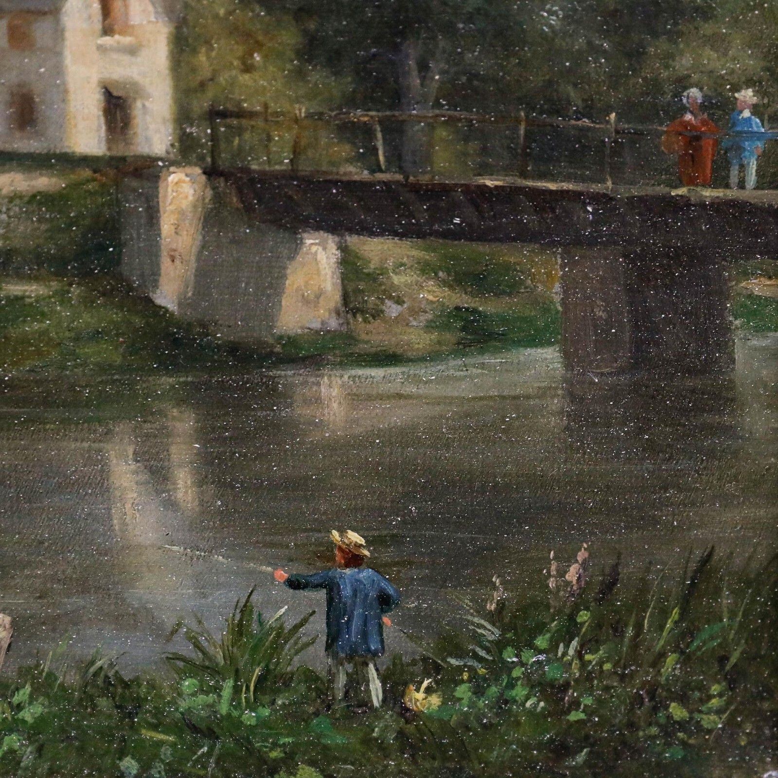 French School 19th Century Oil   On The Riverbanks photo buy