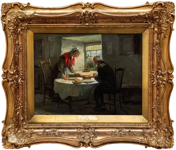 Alexander Rosell (1859 1922)   English School Oil, At The Dinner Table photo furniture
