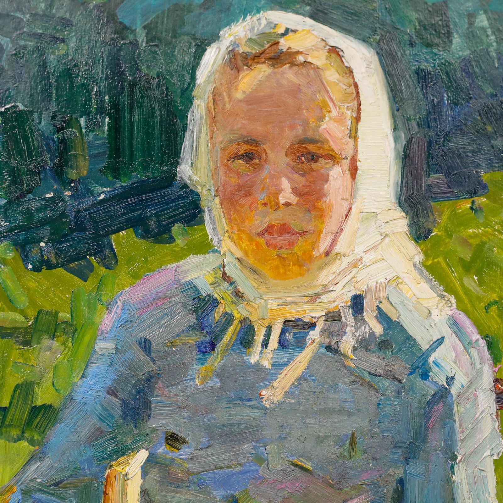 Mikhail Gavrilovich Belsky (1922 1994)   1960 Oil, Girl With Yellow Gourd. photo Art