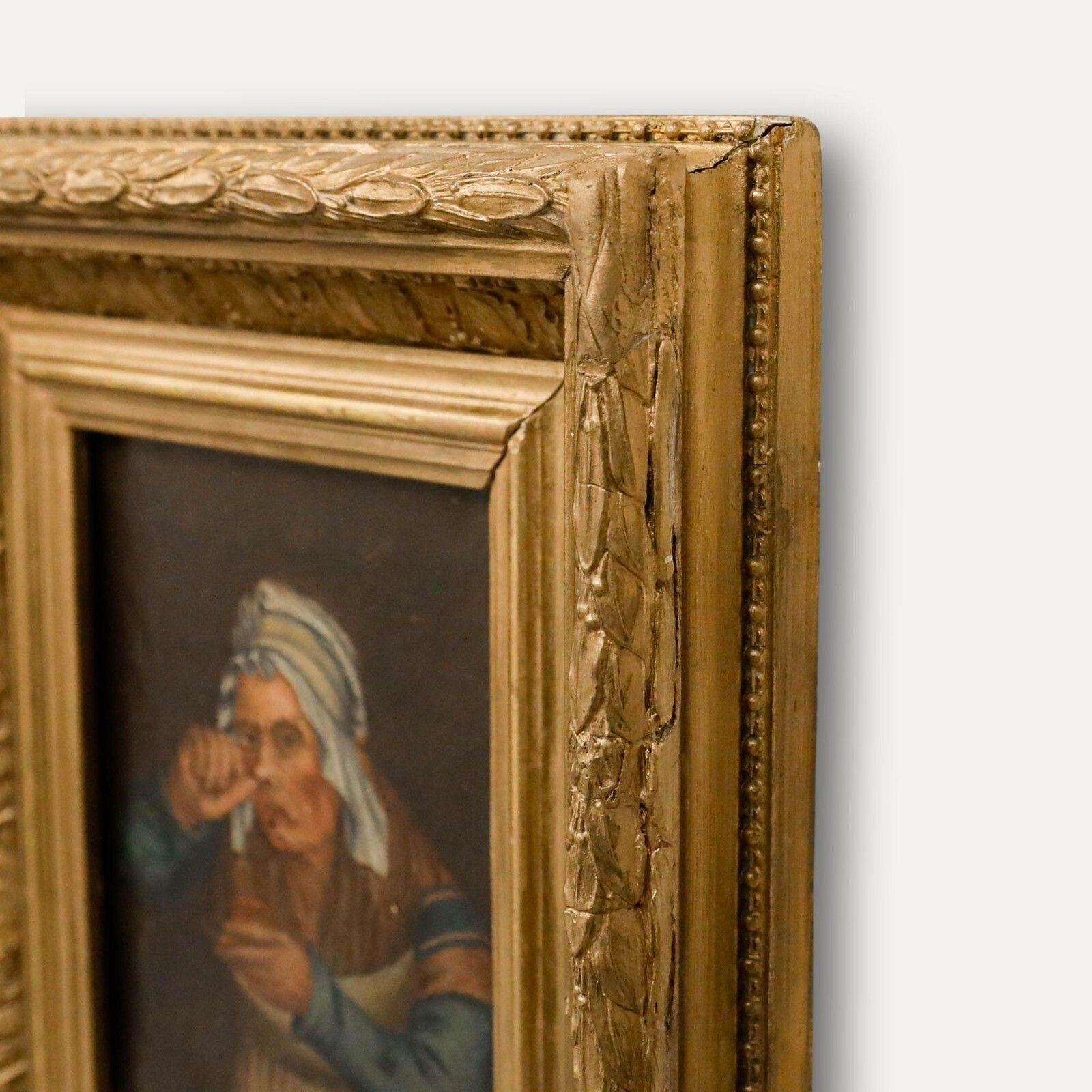 After L. Boilly (1761 1845)   19th Century Oil, Old Woman Taking Snuff photo 395.0