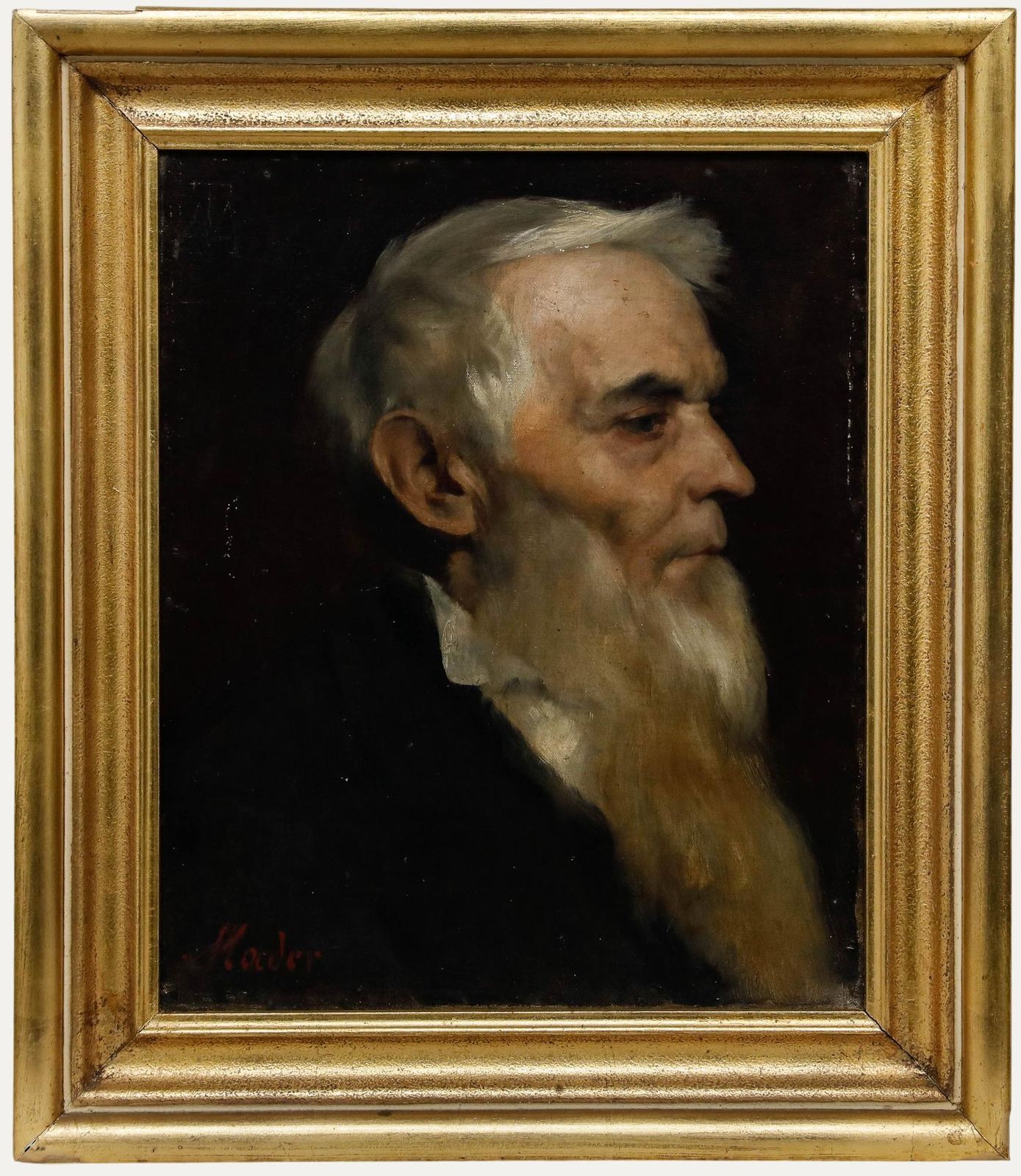 Mader   19th Century Oil, Portrait Of A Gentleman In Profile