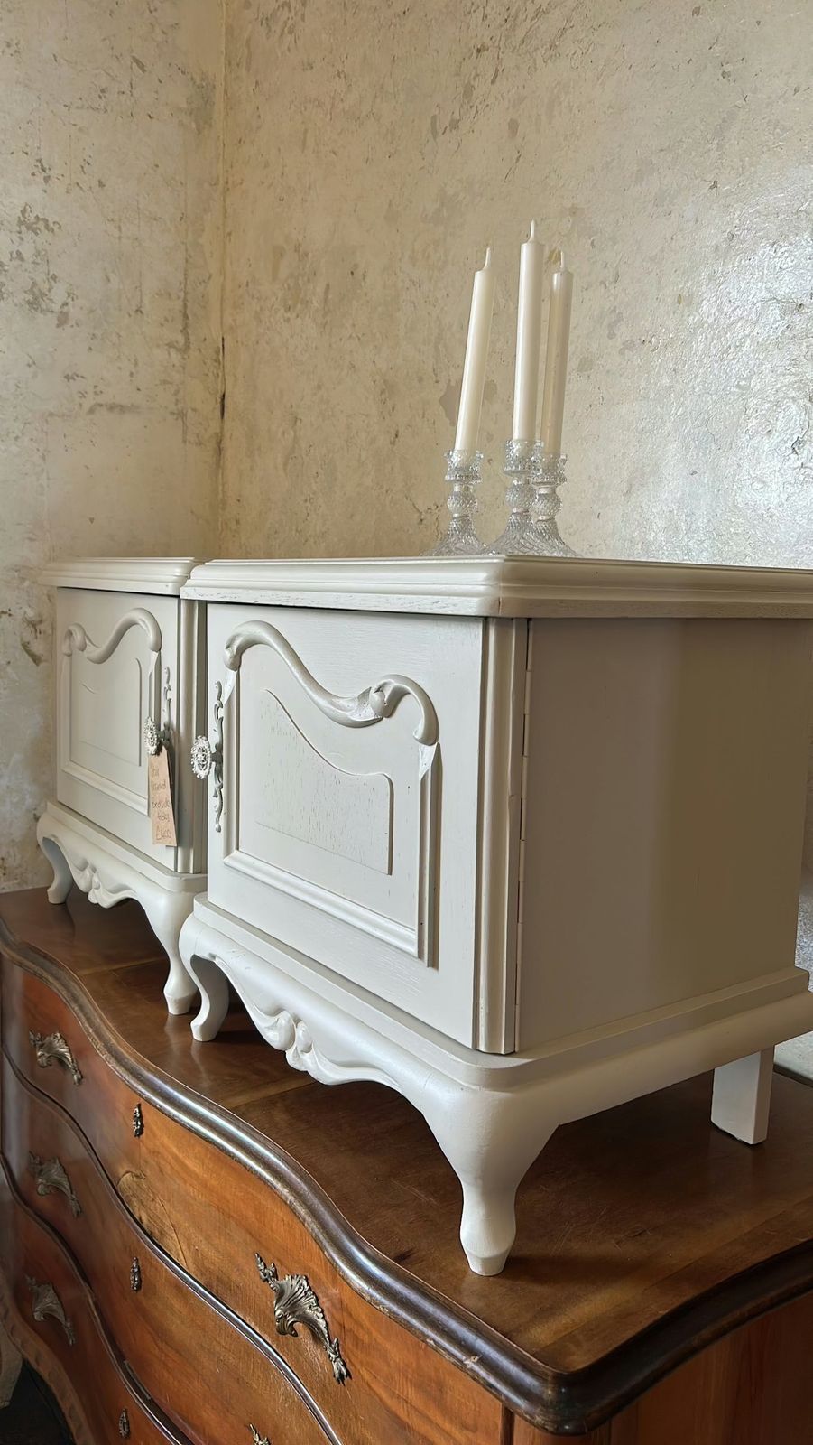 Pair Of Painted French Bedside Tables photo furniture
