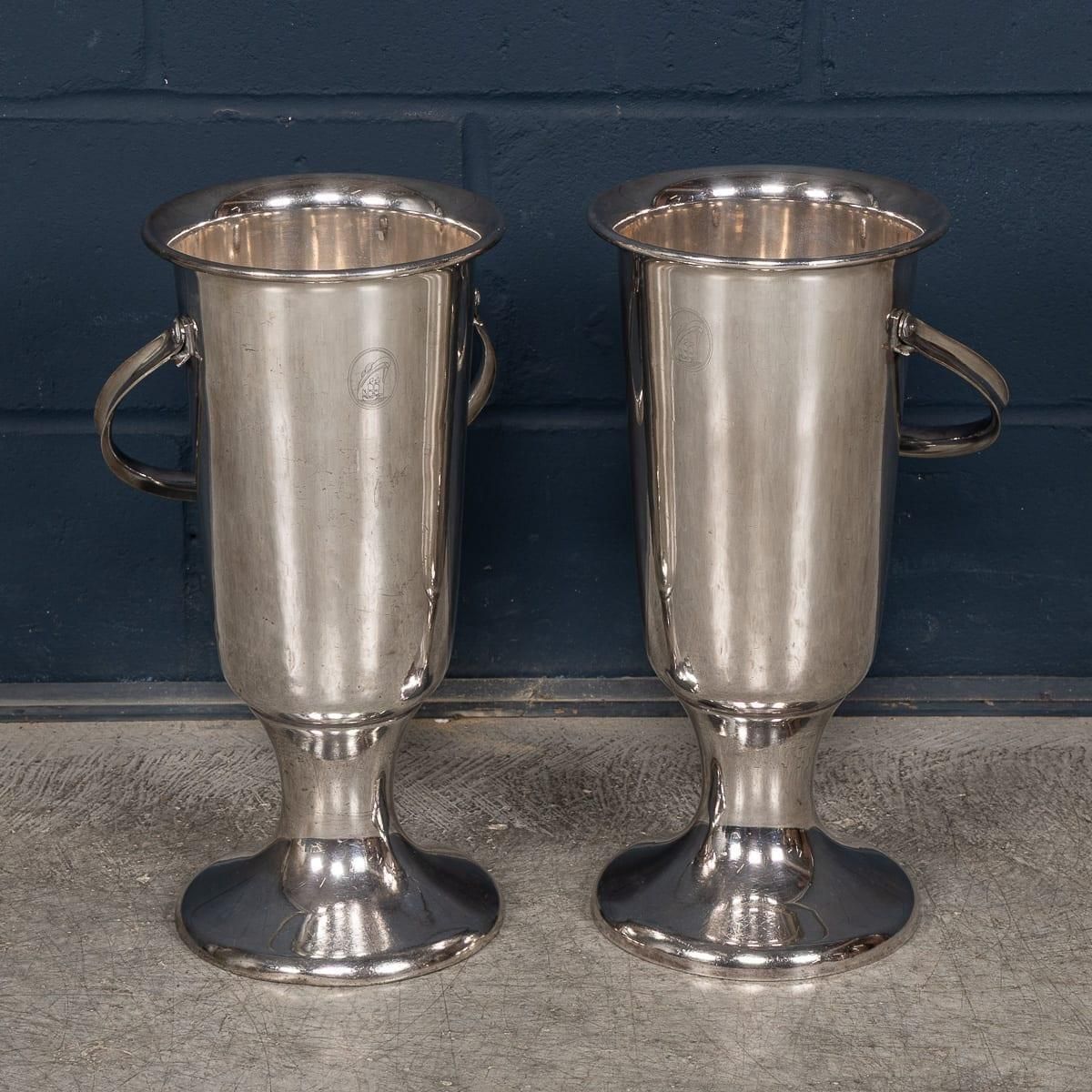 Vintage Tall Silver Plated Wine Coolers, Mid 20th Century, England photo Home Decor