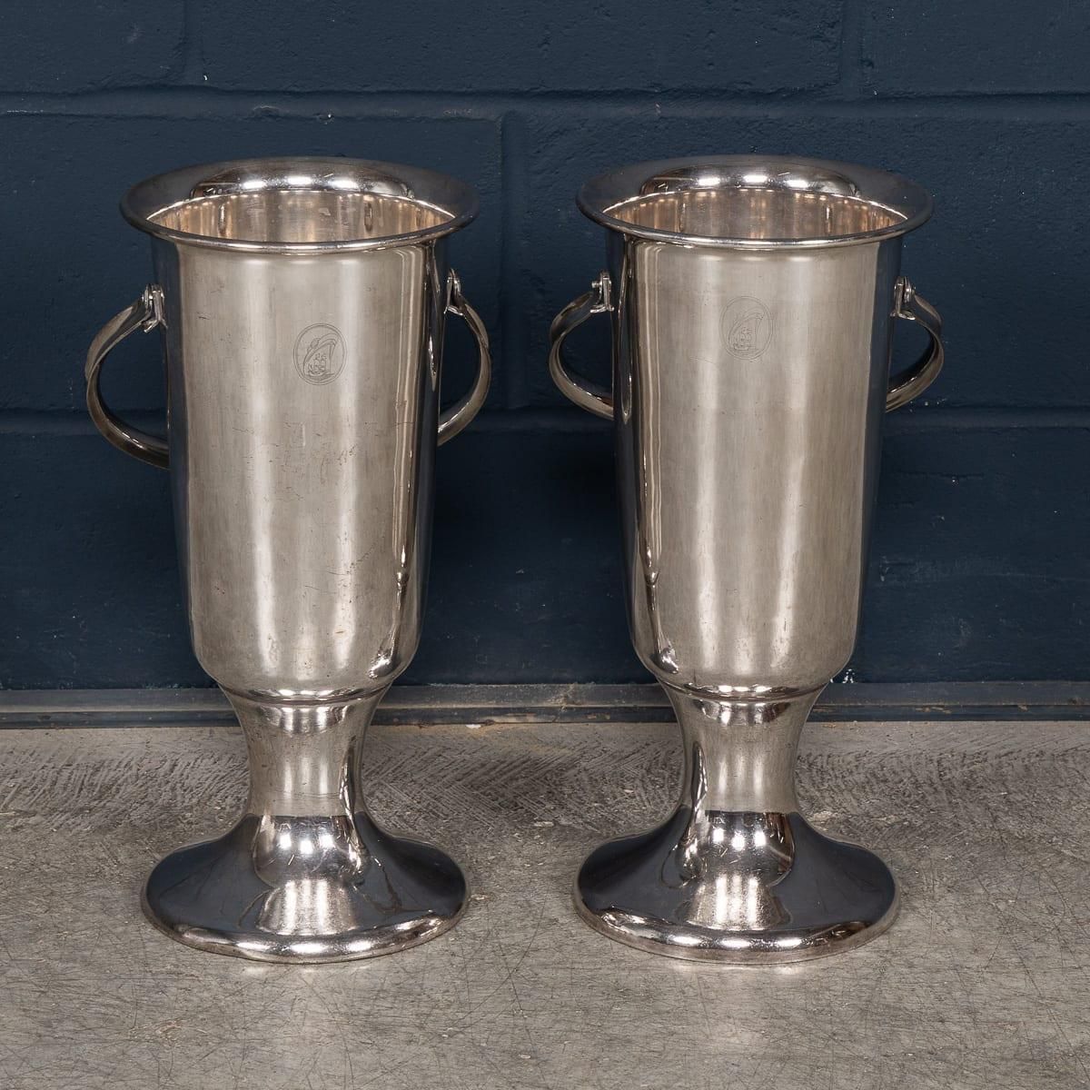 Vintage Tall Silver Plated Wine Coolers, Mid 20th Century, England photo 1720.0