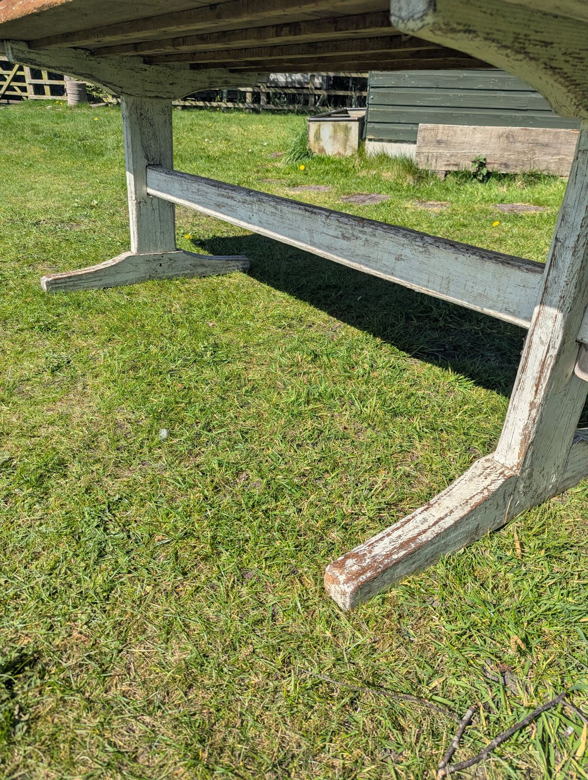 Vintage Pine Refectory Table 6 Plank Top Shaped Legs Delivery Available 0048. photo furniture