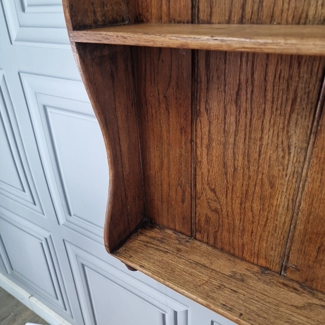 photo furniture Antique Victorian Wall Shelving   Unit Display Shelf Rustic Wooden Oak Farmhouse