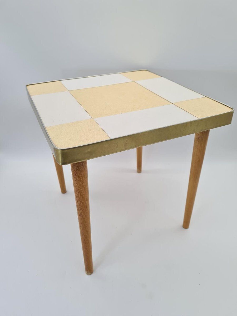 Small Mid Century Modern Coffee Table With Ceramic Top, 1960s 1970s photo buy