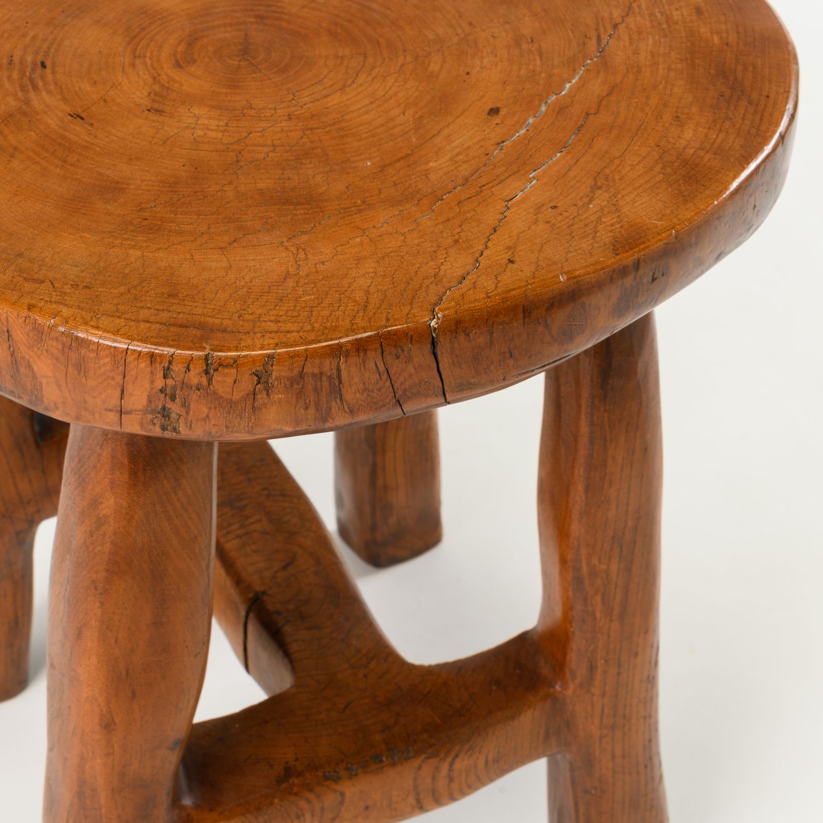 Central African Carved Hardwood Side Table Democratic Republic Of The Congo, Mid 20th Century photo vintage