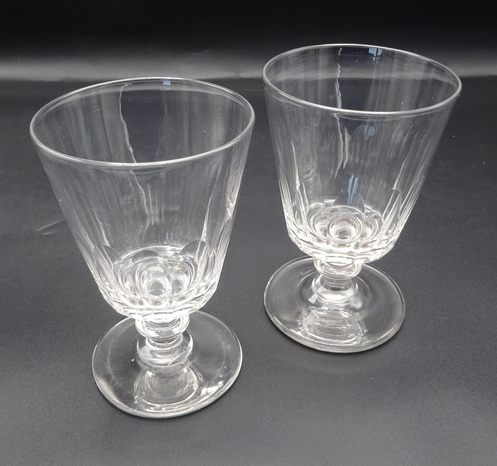 Victorian Pair Cut Crystal Glass Rummers Drinking Glasses photo furniture
