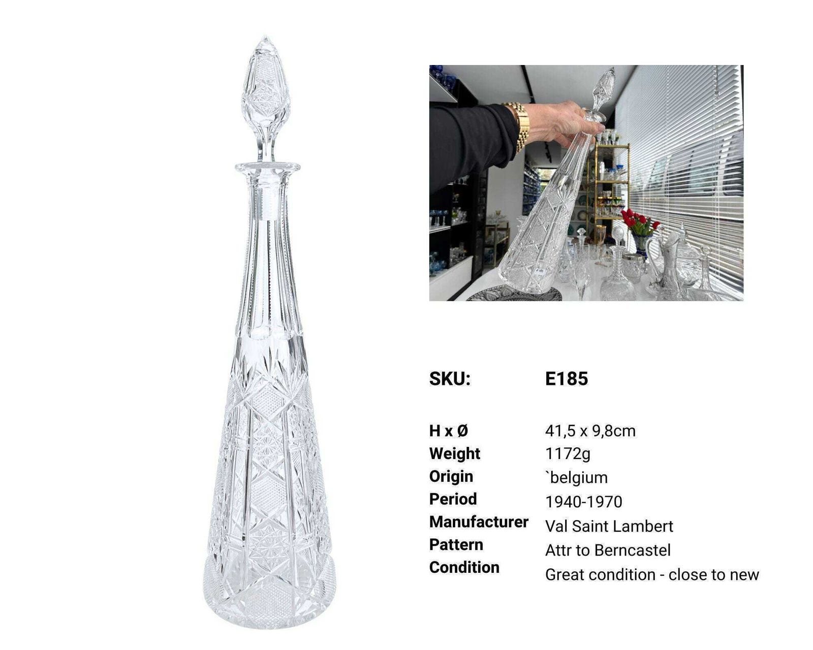 Val Saint Lambert | Whiskey Decanter | Pyramid Decanter photo Woonaccessoires