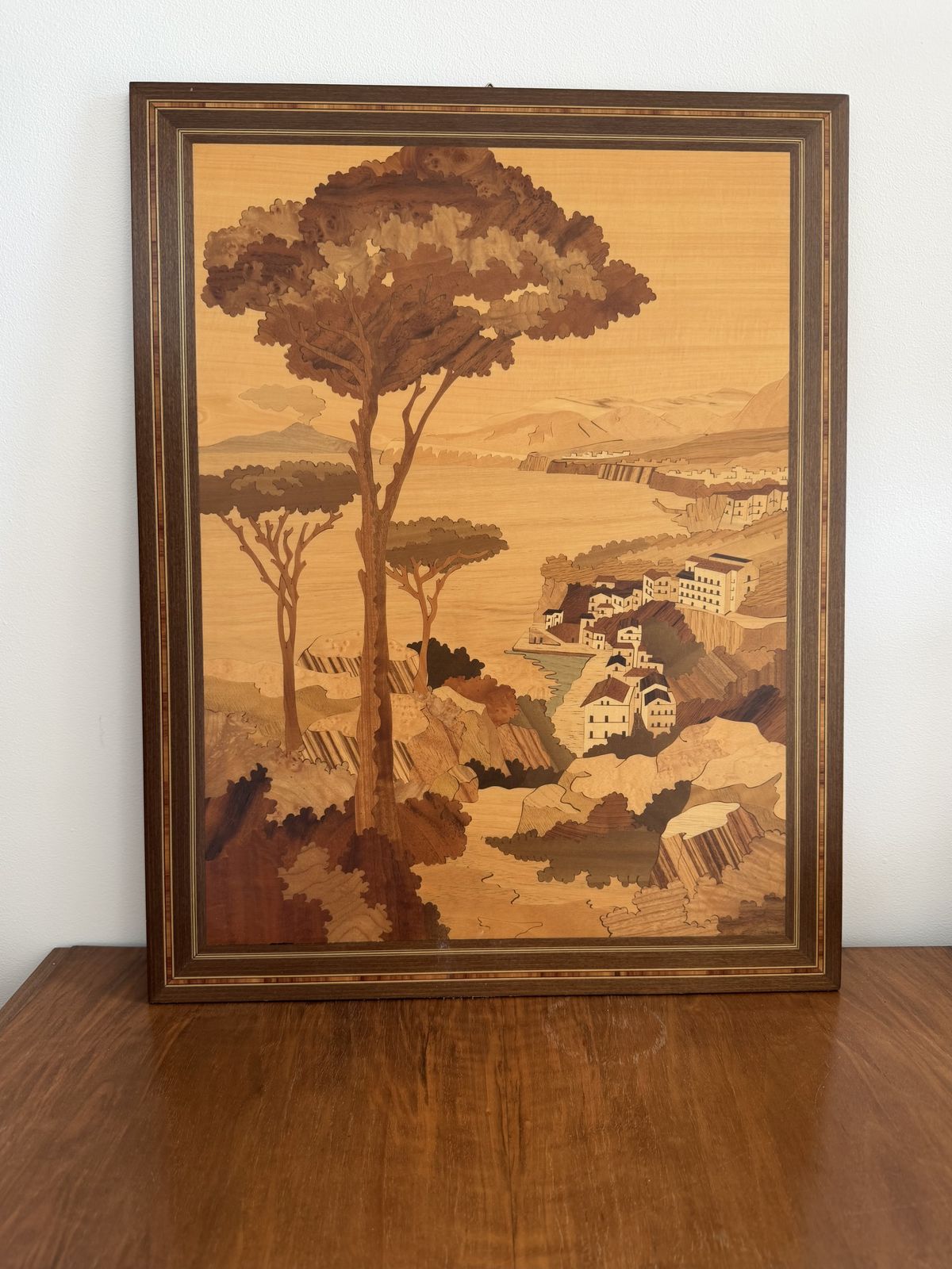 Art Deco Italian Wood Inlay Art Painting
