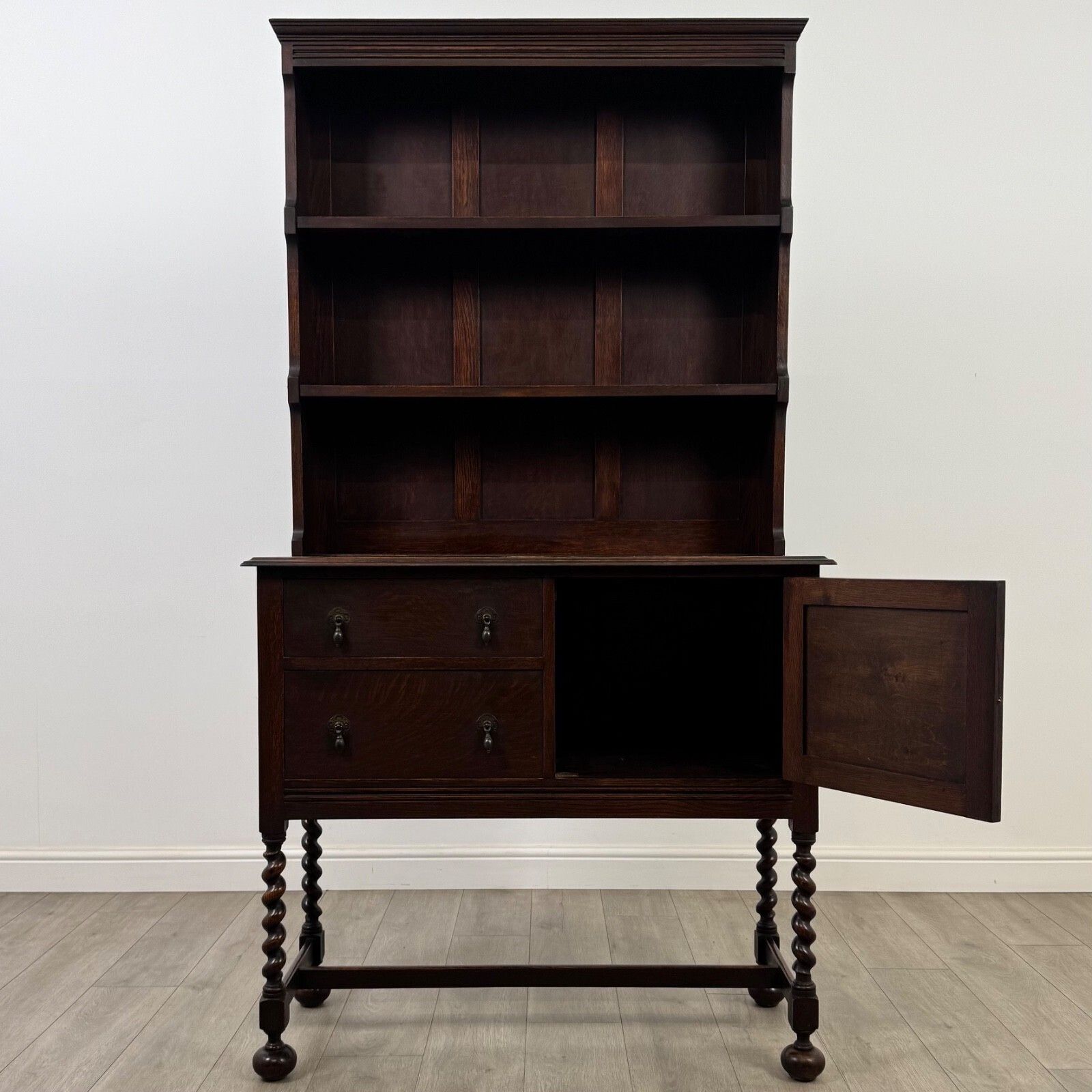 Antique 20th Century Barley Twist Welsh Dresser In Oak ( Af 5409 ) photo furniture