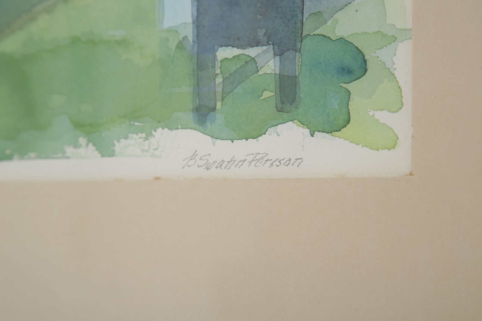 ‘House Silhouettes’, Watercolour On Paper By Birgit Swahn Persson, Signed. photo Art