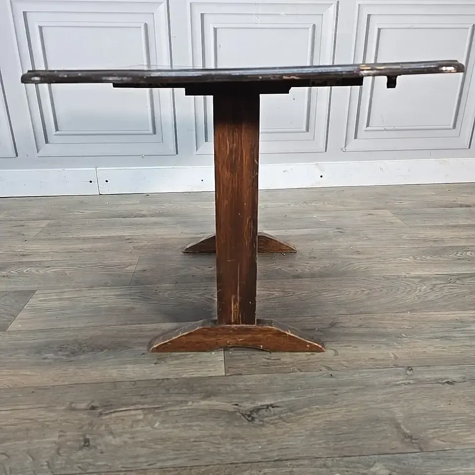 Antique Tilt Top Table  Oak Side Wine Occasional Lamp  Arts And Crafts photo vinterior