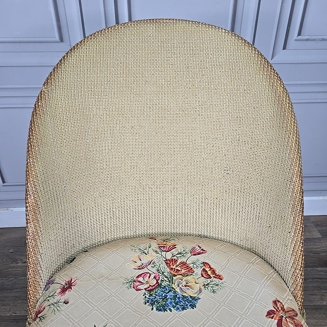 Vintage Tub Chair Mid Century Rattan Loom Cane Bentwood Wicker Arm Seat Project photo vintage
