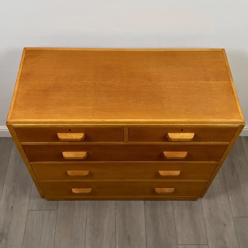 photo furniture Vintage 20th Century Golden Oak Chest Of Drawers