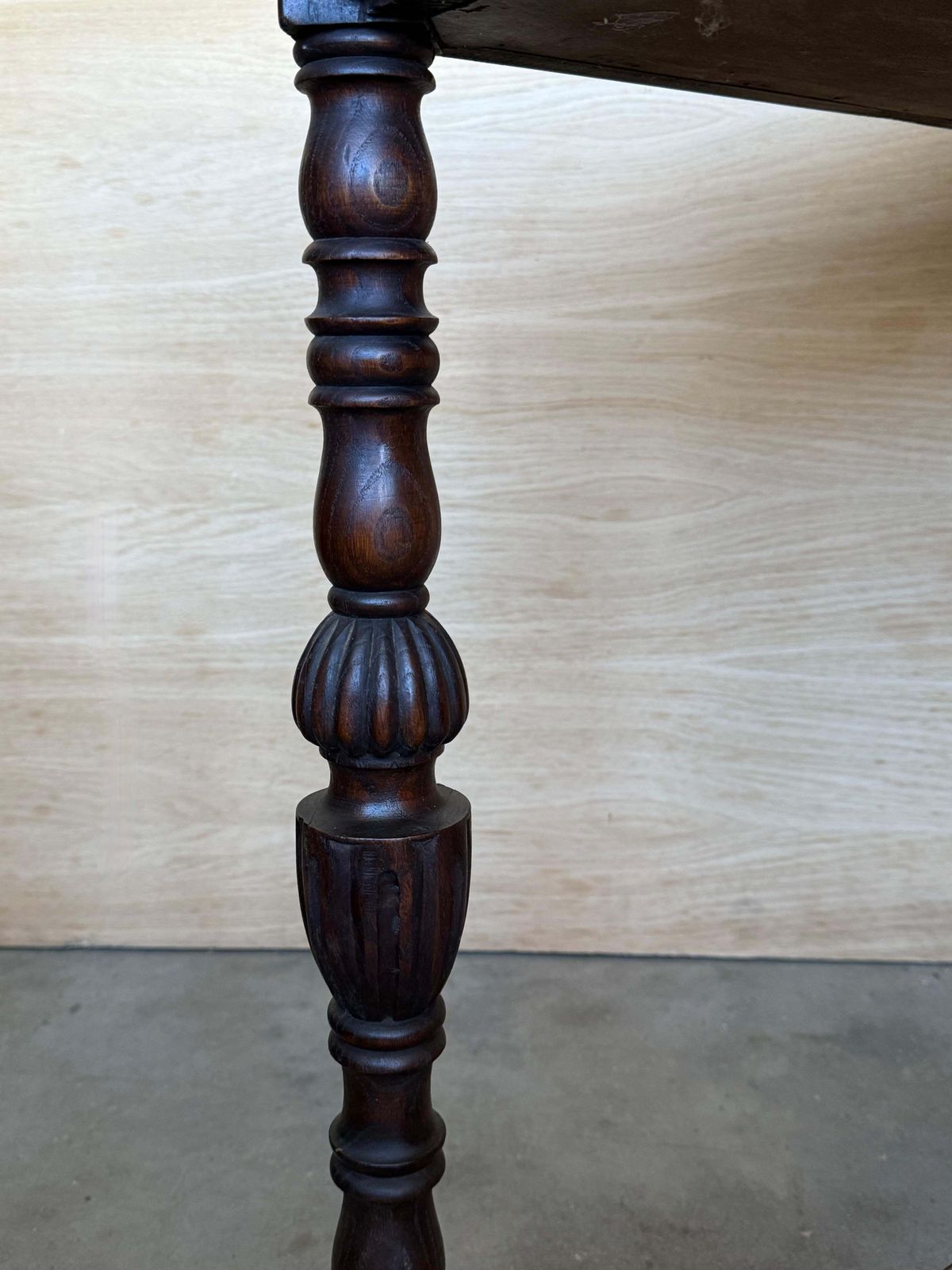 19th Century Spanish Hand Carved Card Foldable Table With Bronze Mounts photo vinterior