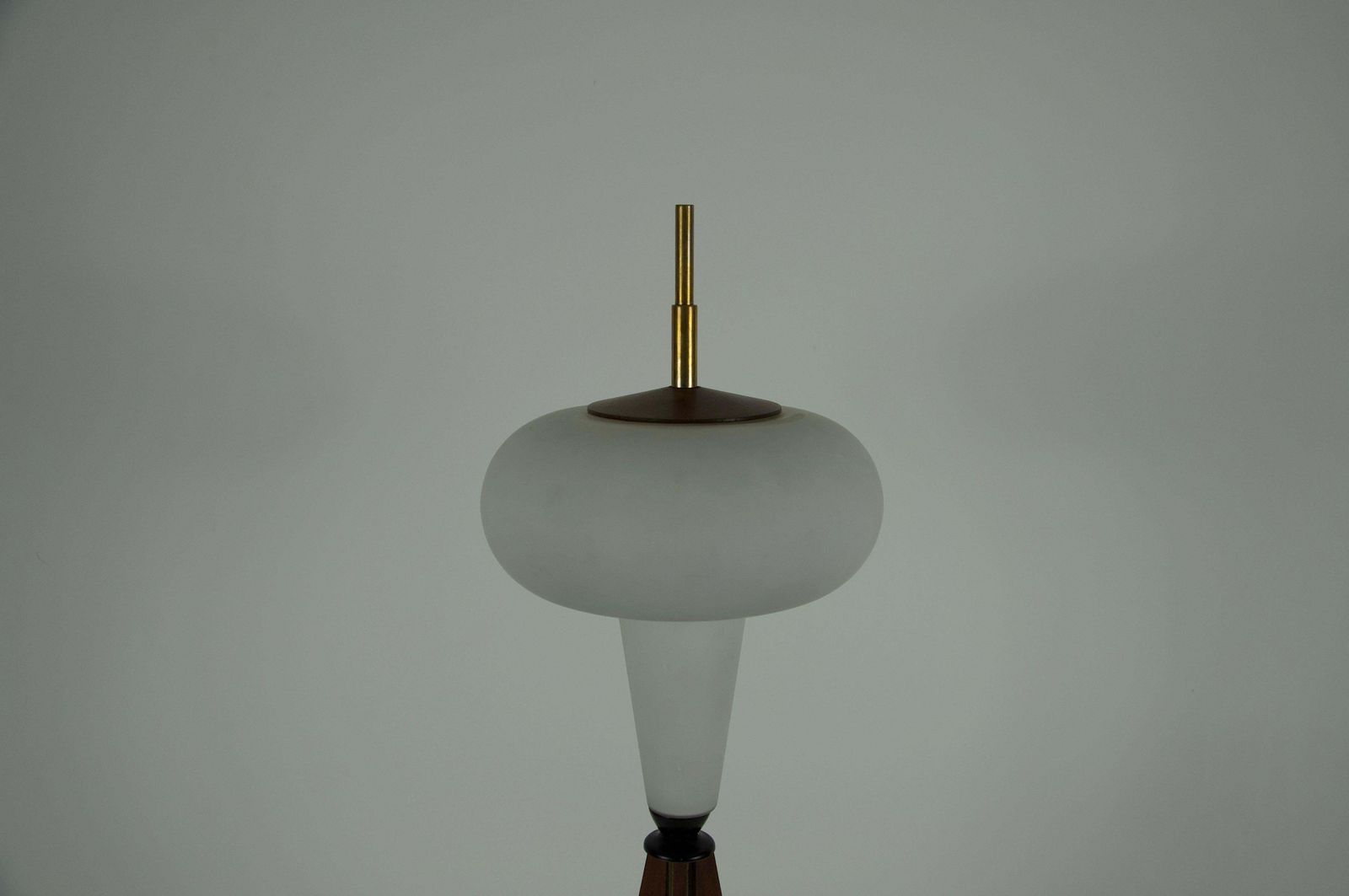 Wooden And Opal Glass Table Lamp Attr. To Salvatore Gregorietti, 1960s, Italy photo buy