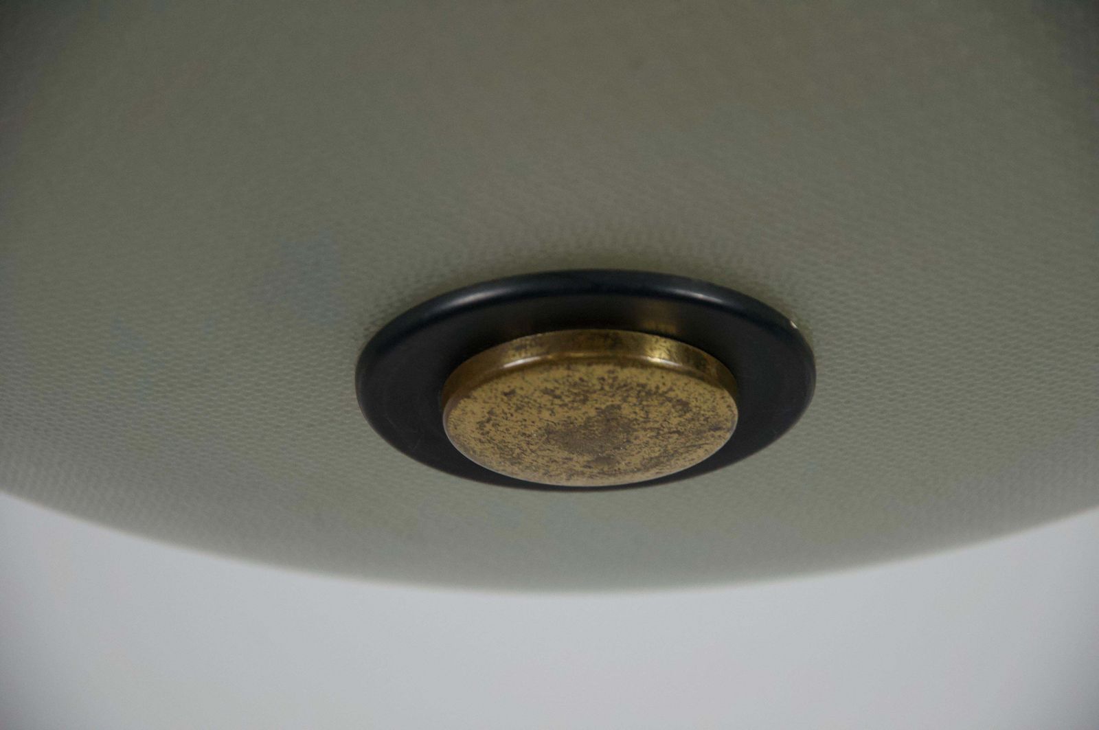 photo vintage Mid Century Brass And Glass Ceiling Lamp By Stilnovo, Italy, 1960s