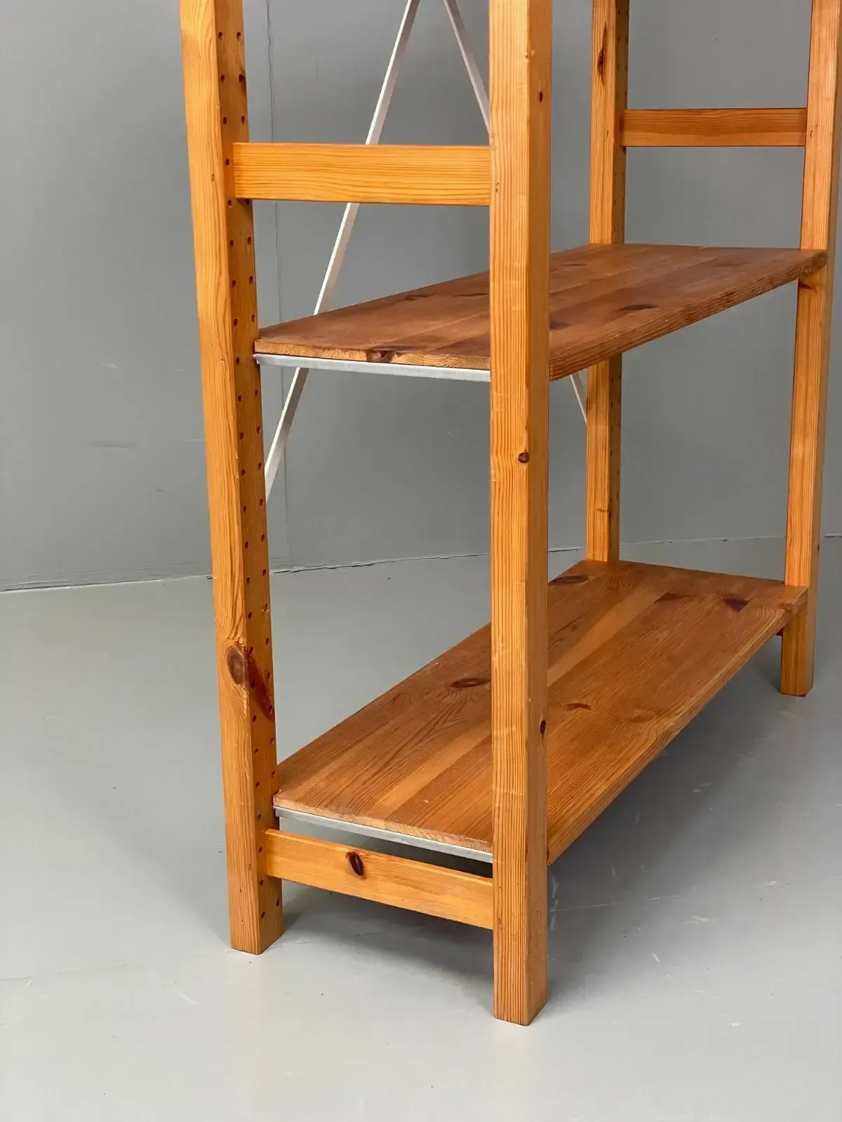 photo buy Pine Open Shelving Unit Adjustable Retro Scandi Solid