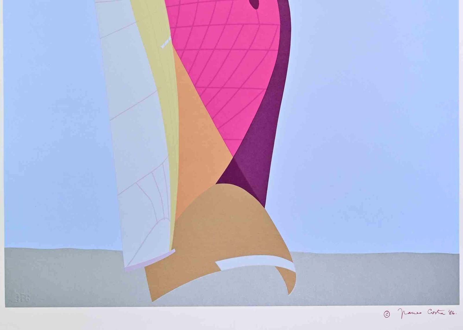 Franco Costa America's Cup '87 Perth   Screenprint By Franco Costa   1986. photo furniture