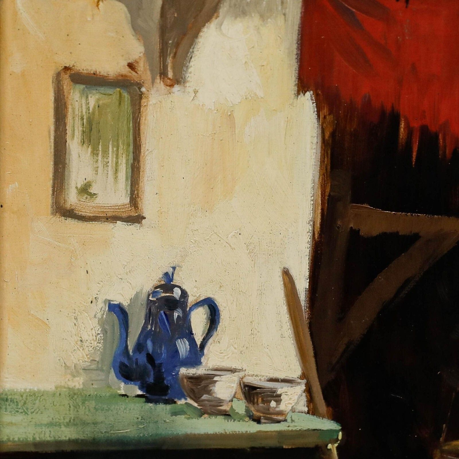 Willem Heijkoop (B.1942)   Framed 20th Century Oil, Sunlit Living Room photo 350.0
