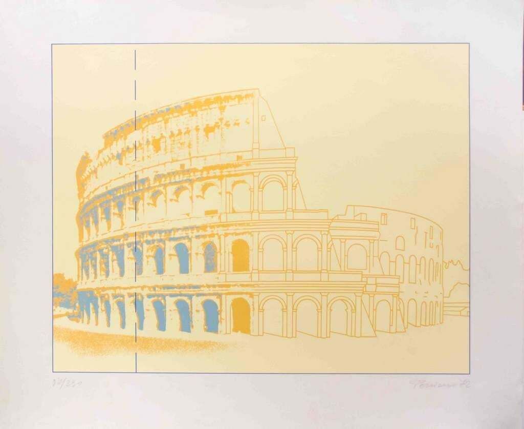 Costantino Persiani Colosseo   Screenprint By Costantino Persiani   1972.