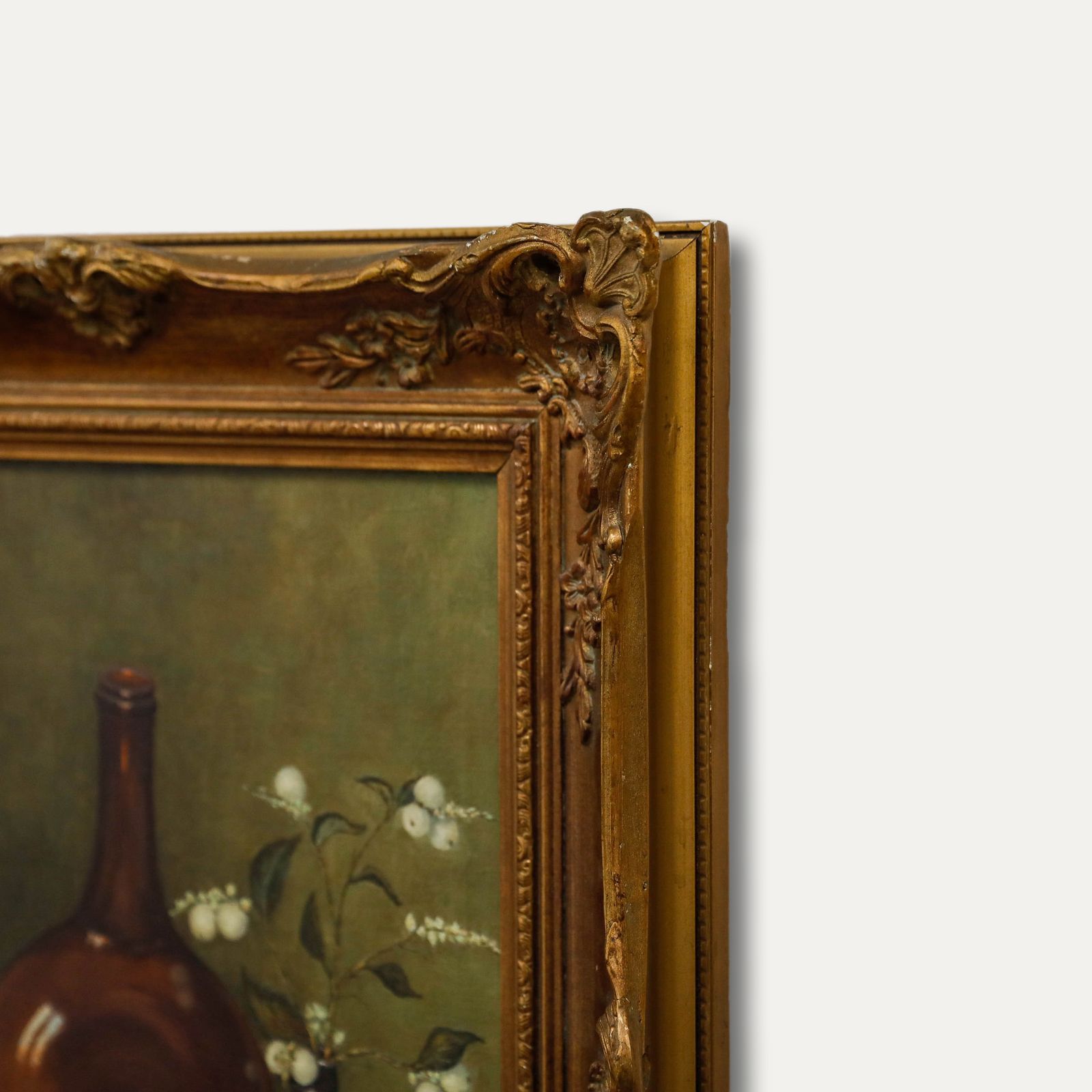 Framed Mid 20th Century Oil   Still Life With Soy Sauce Bottle photo vinterior