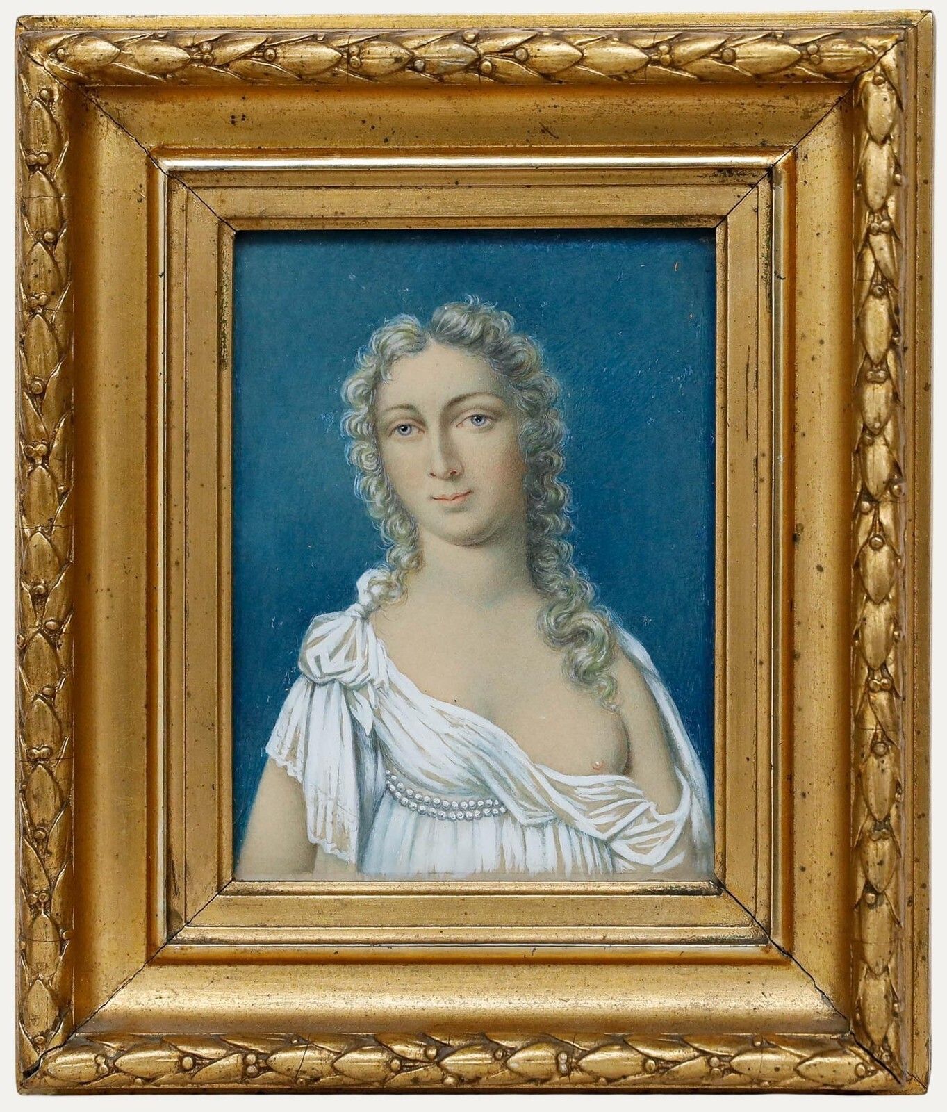 The Franquet Portraits   19th Century Gouache, Mrs. Captain Von Franquet