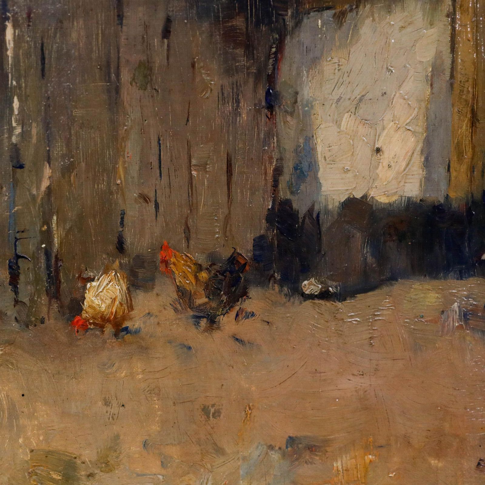 Anthony Bram Van Bloppoel (1879 1971)   Oil, Chickens In A Farmyard photo vinterior