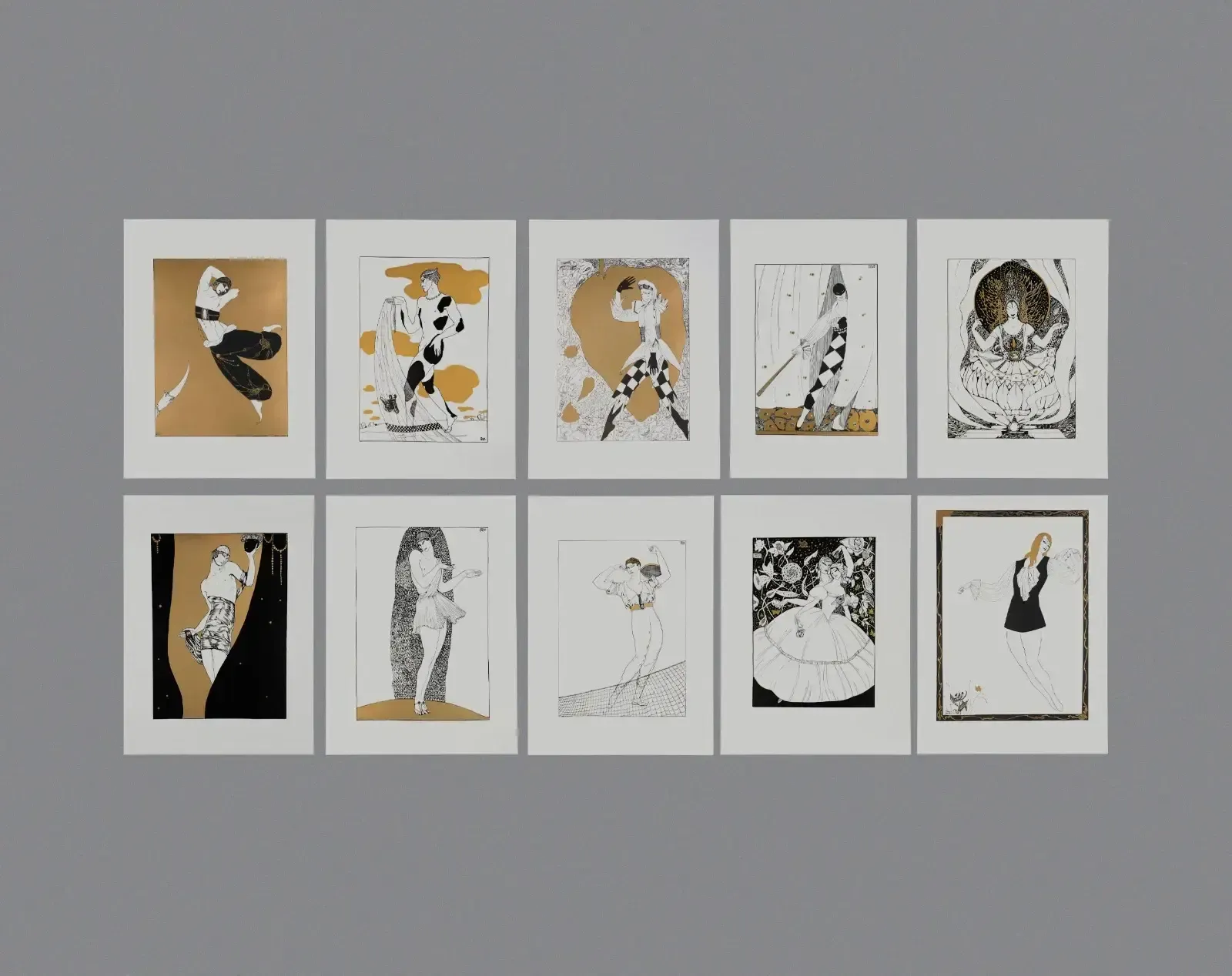Collection Of 10 Roberto Montenegro Art Nouveau Vaslav Nijinsky Prints