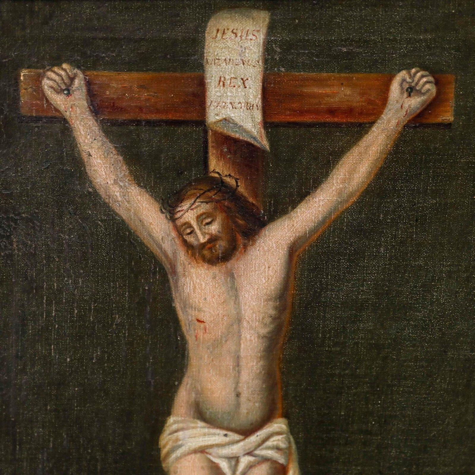 Fidelis Bentele (1830 1901)   Framed 1872 Oil, The Crucifixion Of Jesus Christ photo Art
