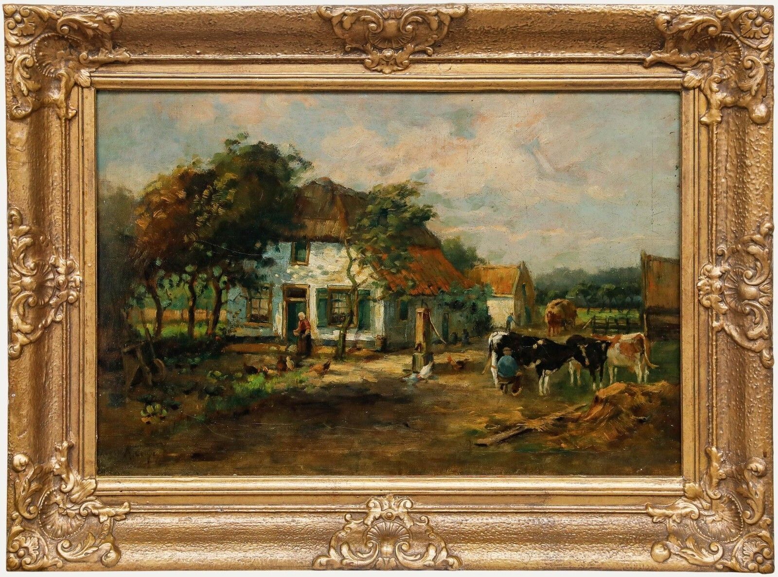 A. Coupey   Framed Early 20th Century Oil, Farming Duties