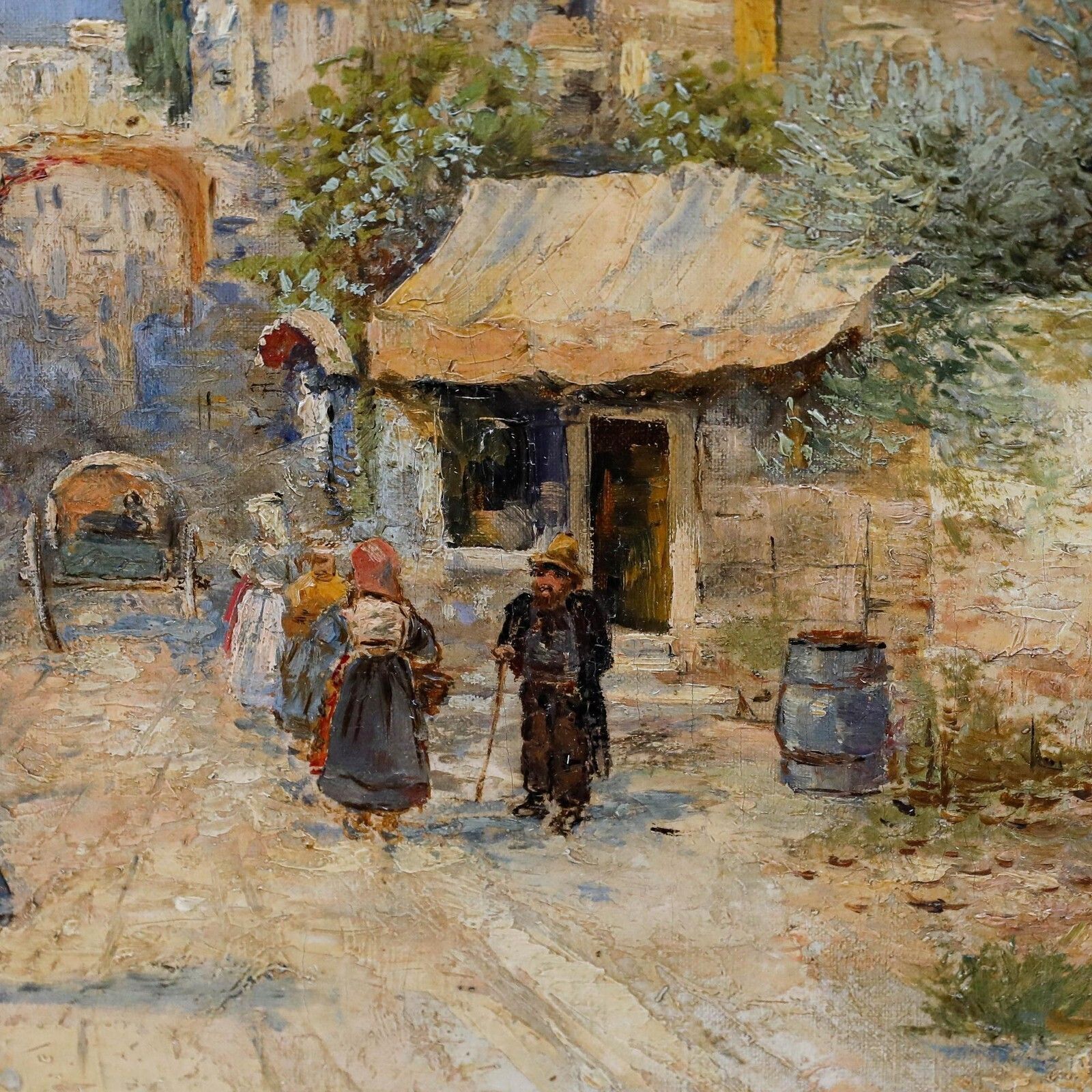 Attrib. Karl Theodor Wagner (1856 1921)   Framed Oil, Amalfi Coastline photo Art