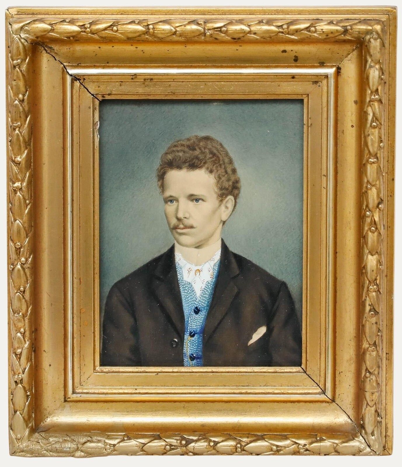 The Franquet Portraits   19th Century Gouache, Young Franquet
