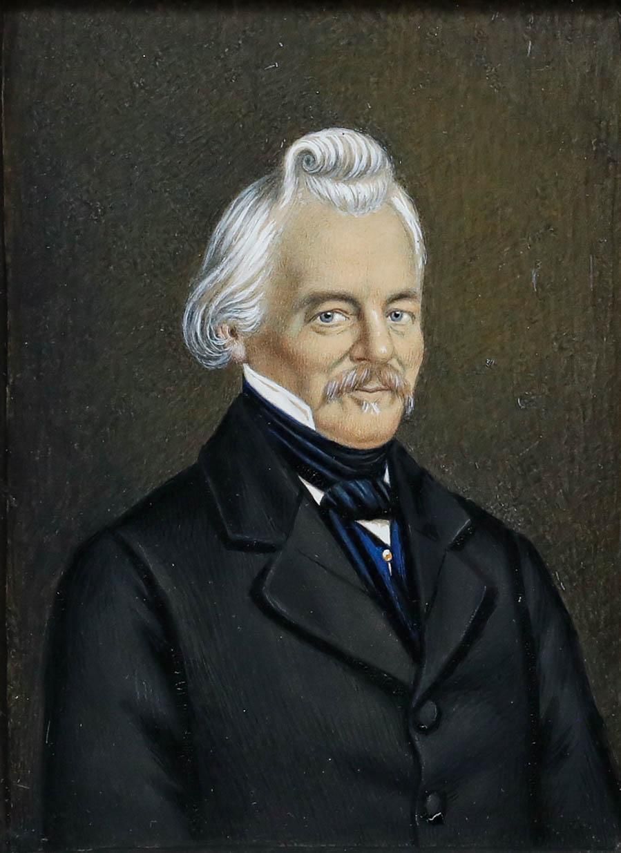 The Franquet Portraits   19th Century Gouache, Friedrich Franquet I photo for sale