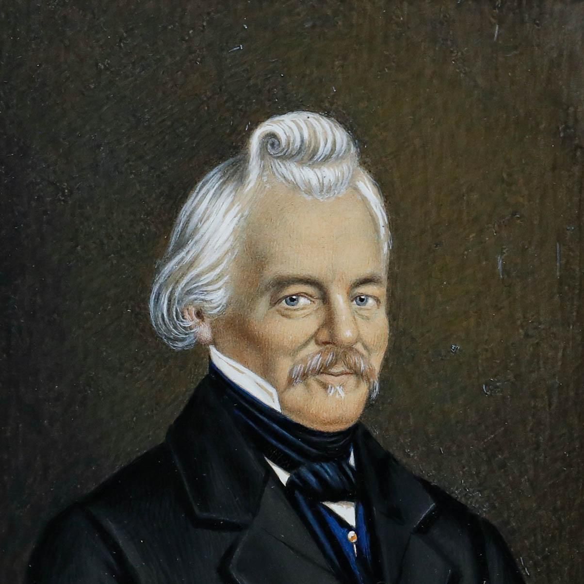The Franquet Portraits   19th Century Gouache, Friedrich Franquet I photo vinterior