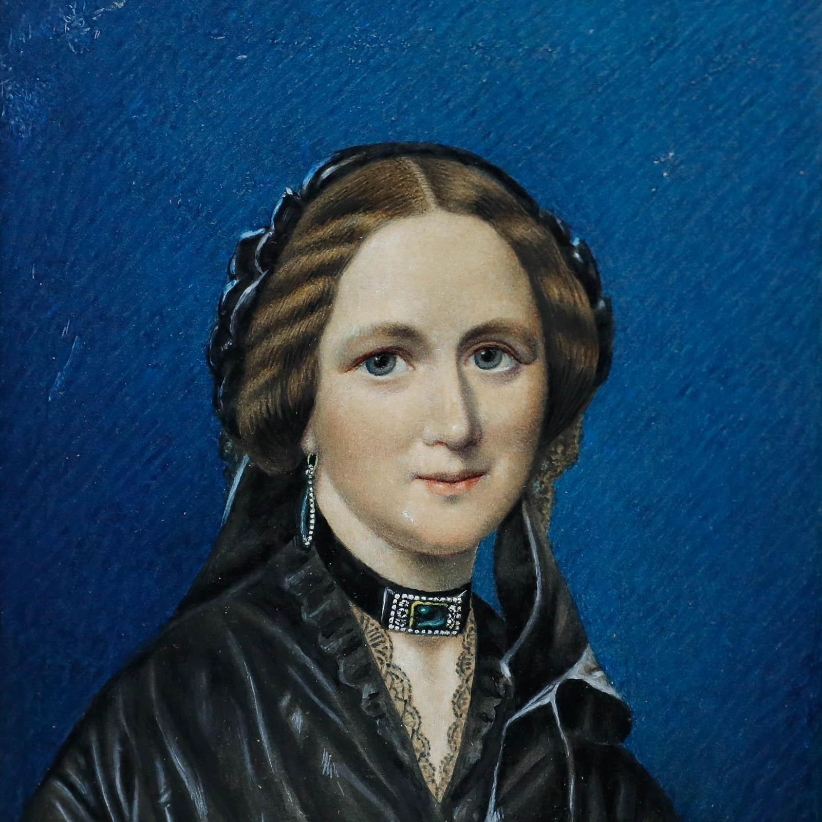 The Franquet Portraits   19th Century Gouache, Heimbertine Franquet photo vinterior
