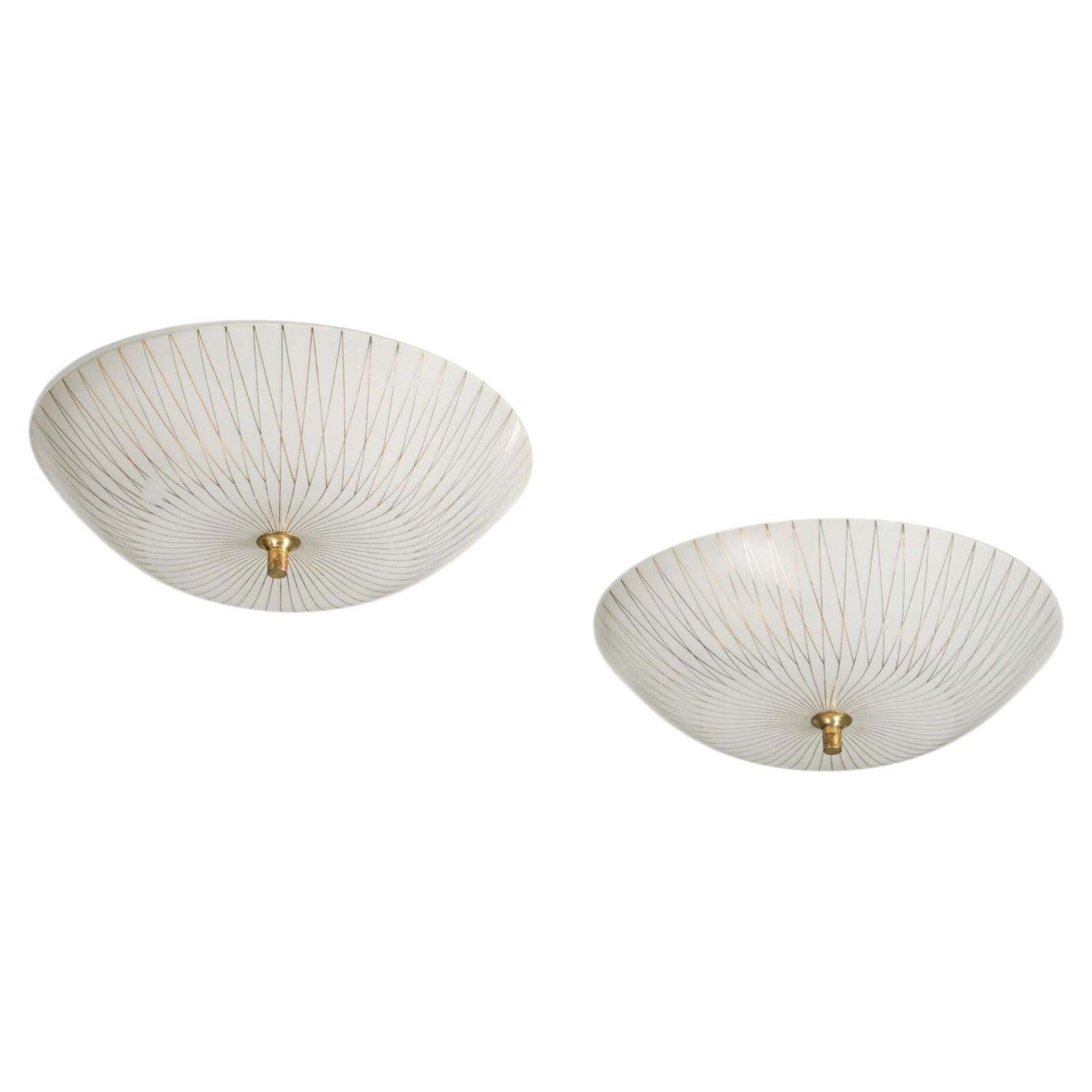 Pair Of Model 71 005 Flush Mounts, Lisa Johansson Pape, Orno Oy, 1950/1960s