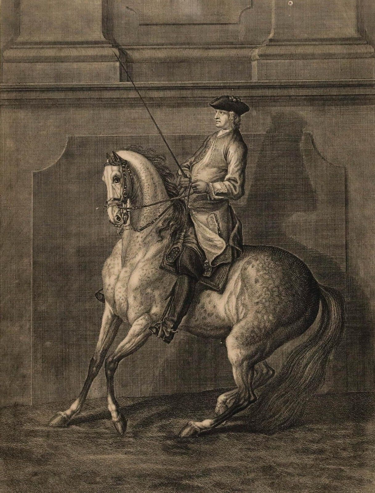 Johann Elias Ridinger (1698 1767)   18th Century Engraving, Retreat To The Wall photo for sale