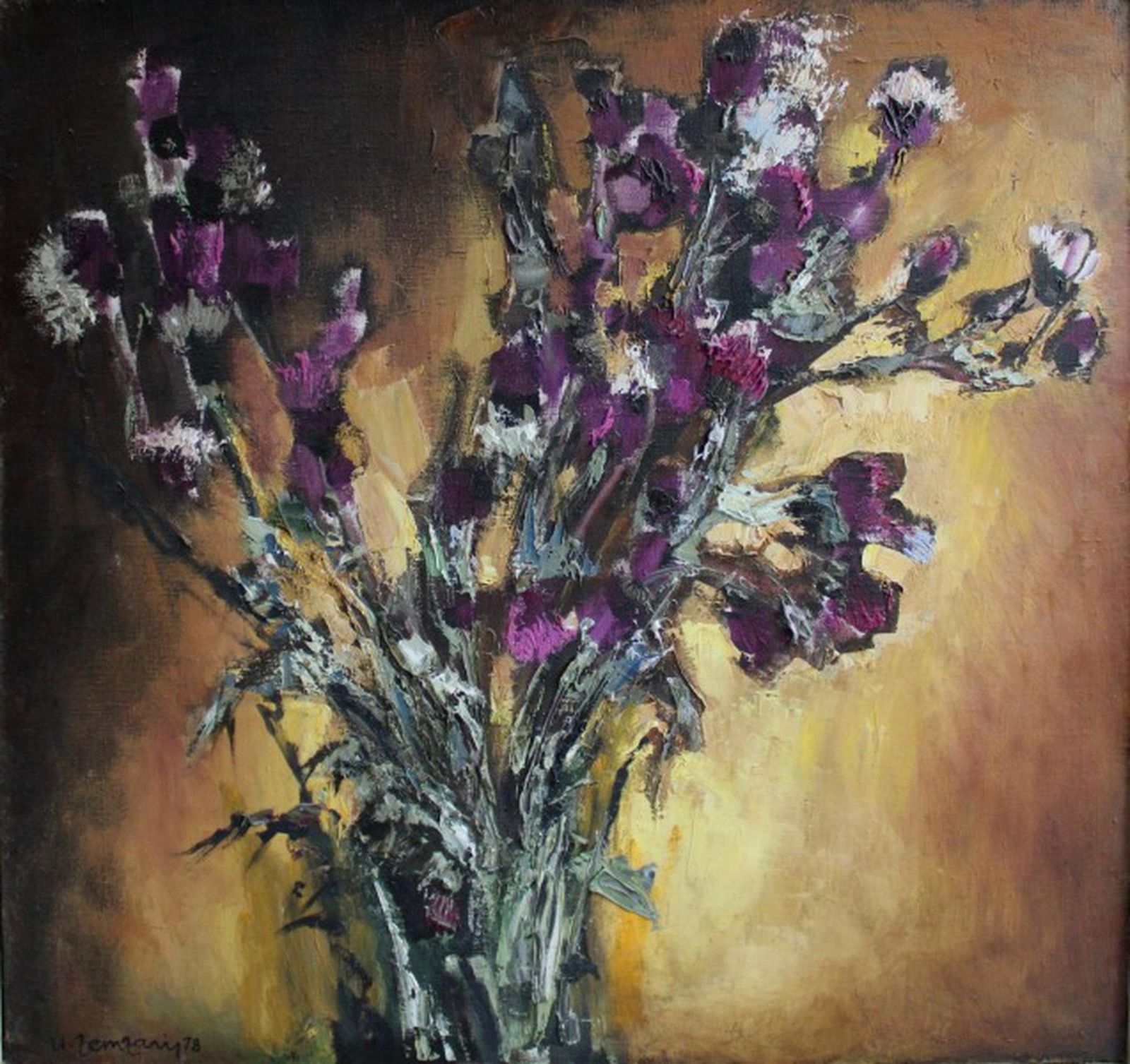 Uldis Zemzaris Thristles, By Uldis Zemzaris. 1978. Oil On Canvas. 80x81 Cm..