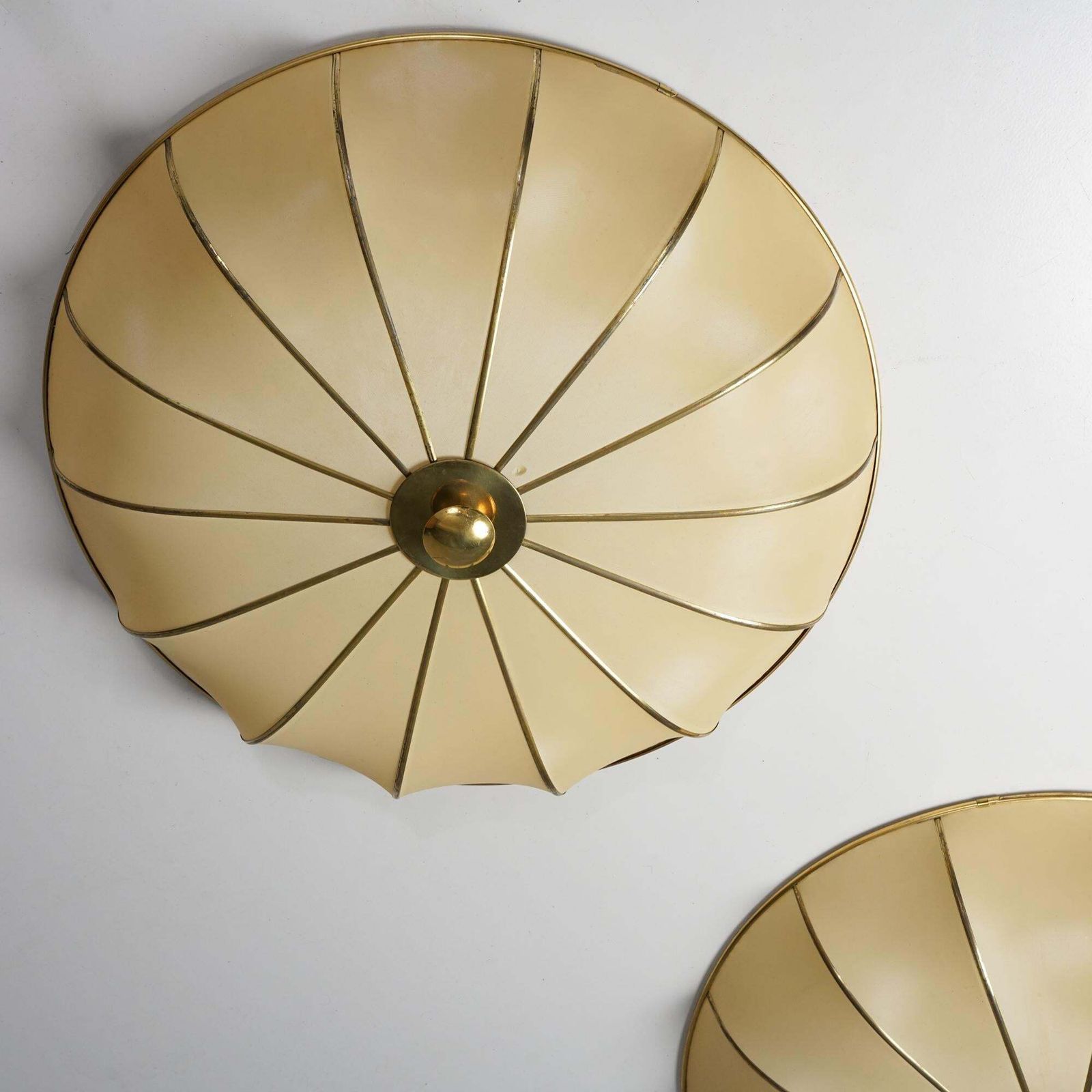 Pair Of Scandinavian Modern Flush Mounts, Sweden, 1950/1960s photo for sale