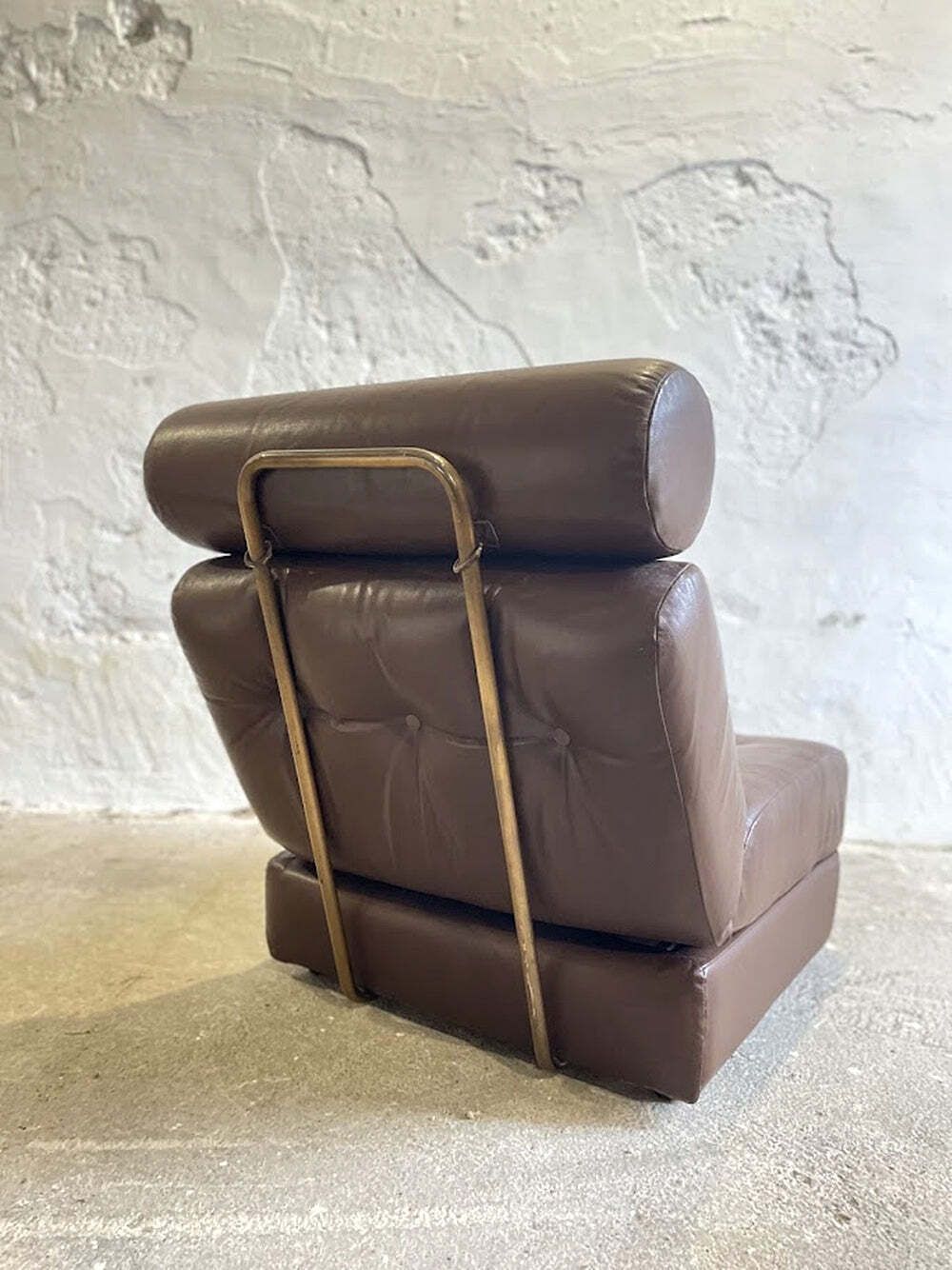 Vintage Yugoslav Design Convertible Leather Chair Bed 1970s photo buy